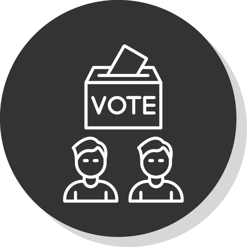 Voters Line Grey Circle Icon vector