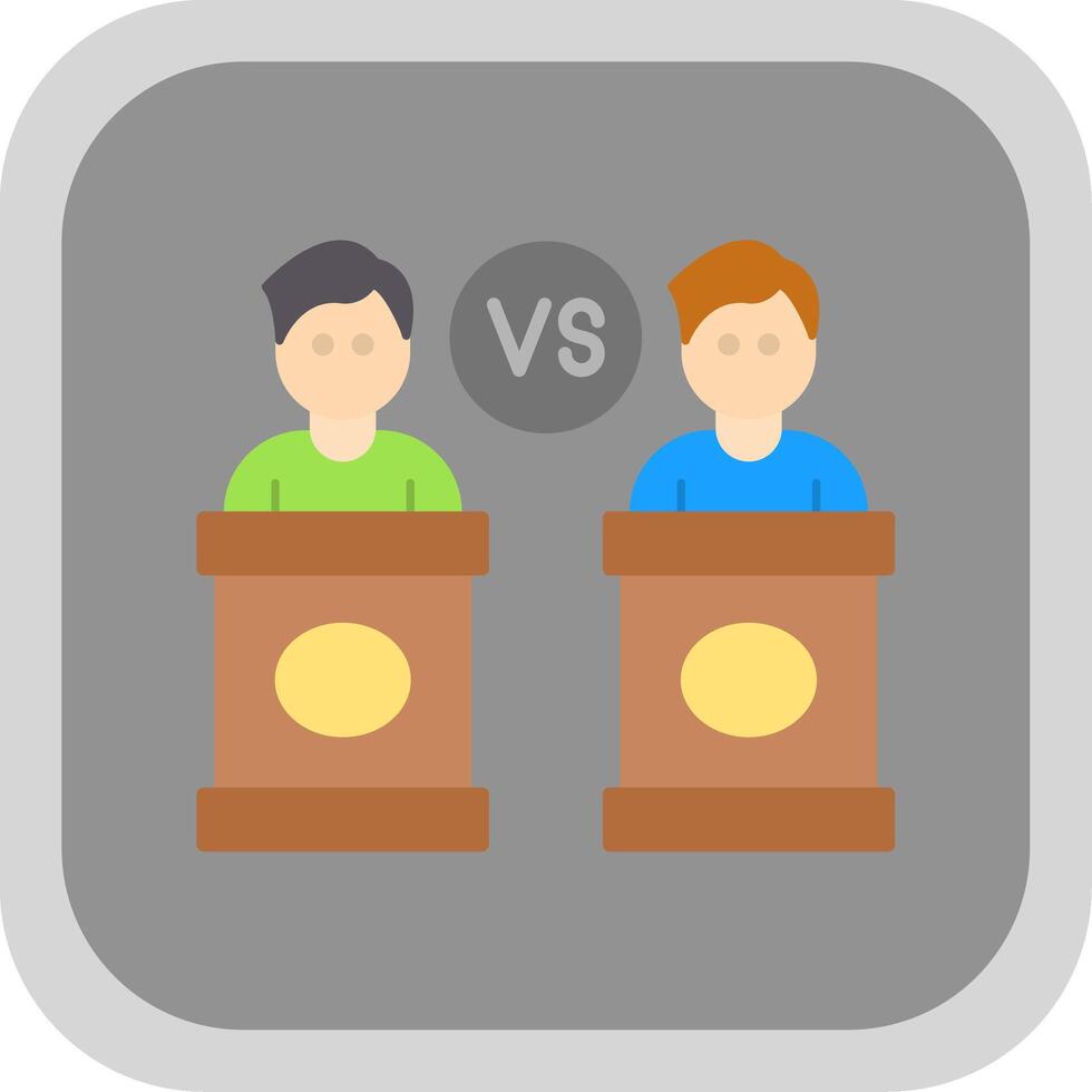 Debate Flat Round Corner Icon vector