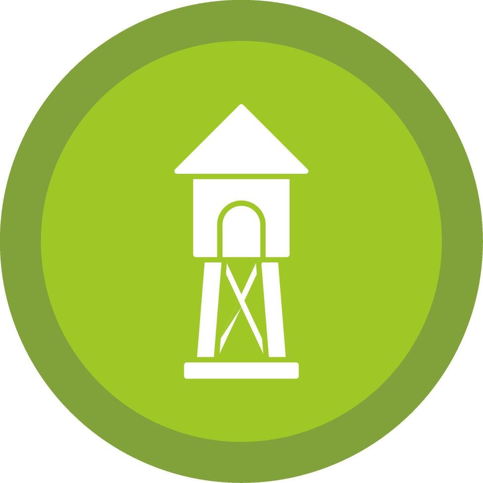 Watchtower Glyph Multi Circle Icon vector