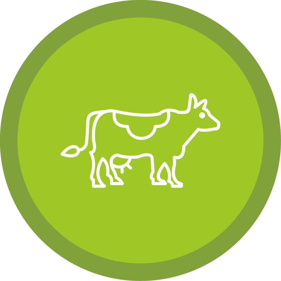 Cow Line Multi Circle Icon vector