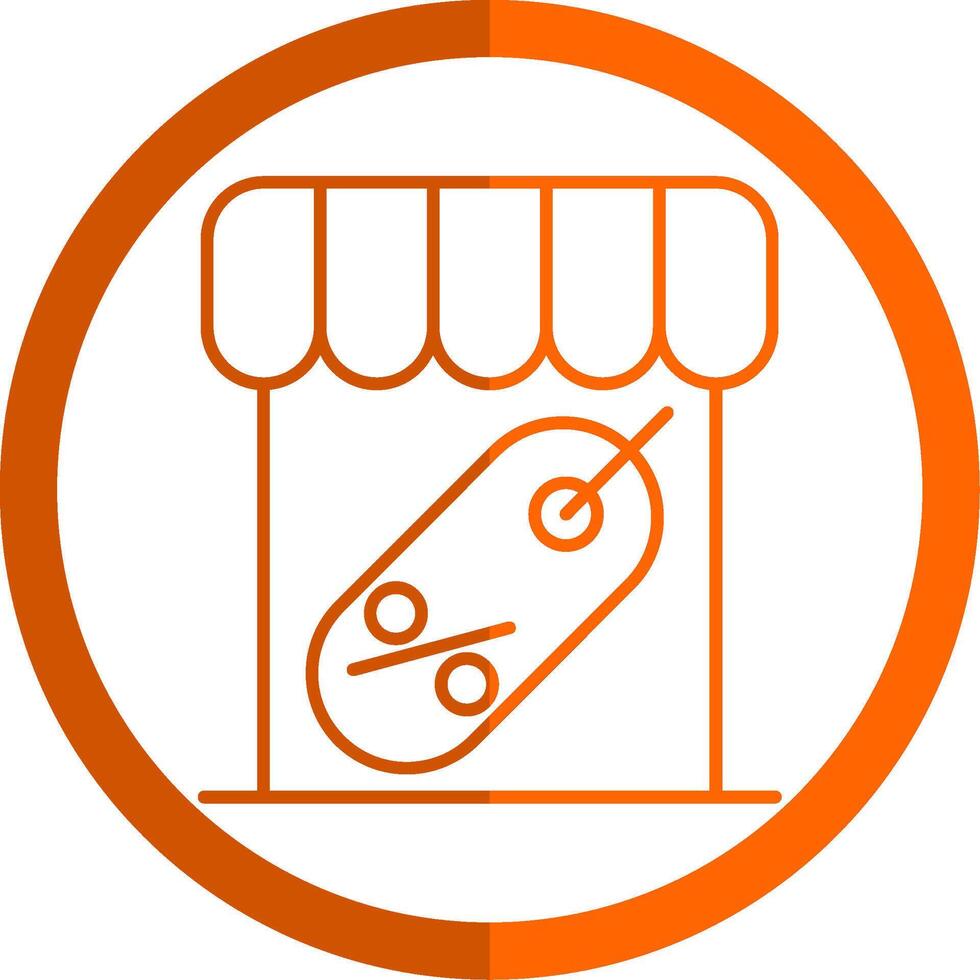 Marketplace Line Orange Circle Icon vector