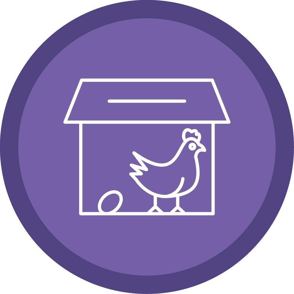 Chicken Coop Line Multi Circle Icon vector