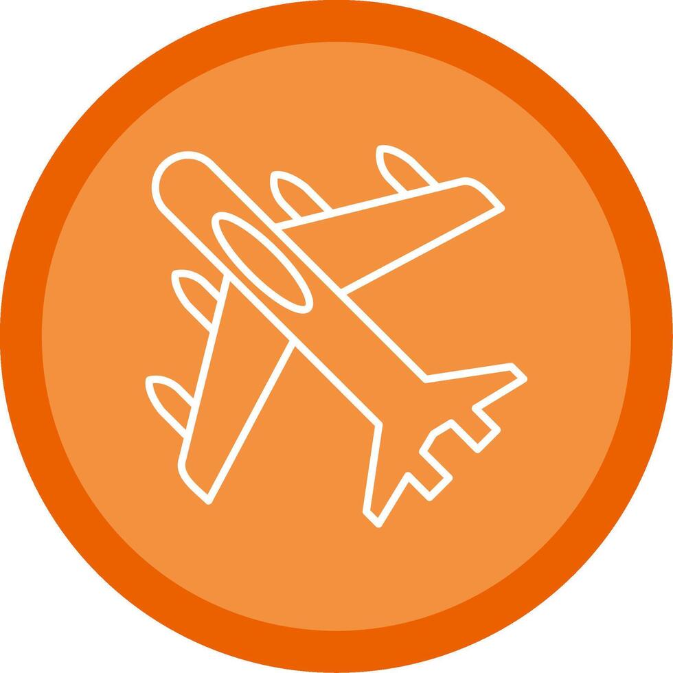 Jet Plane Line Multi Circle Icon vector