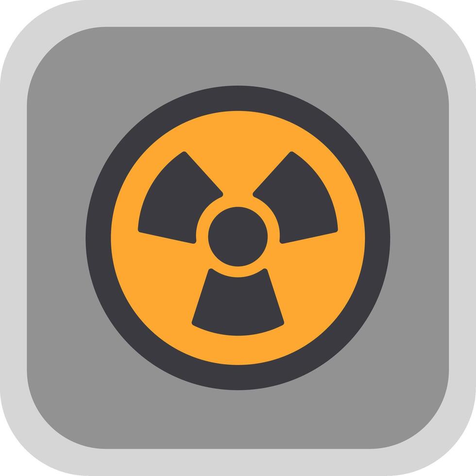 Nuclear Flat Round Corner Icon vector