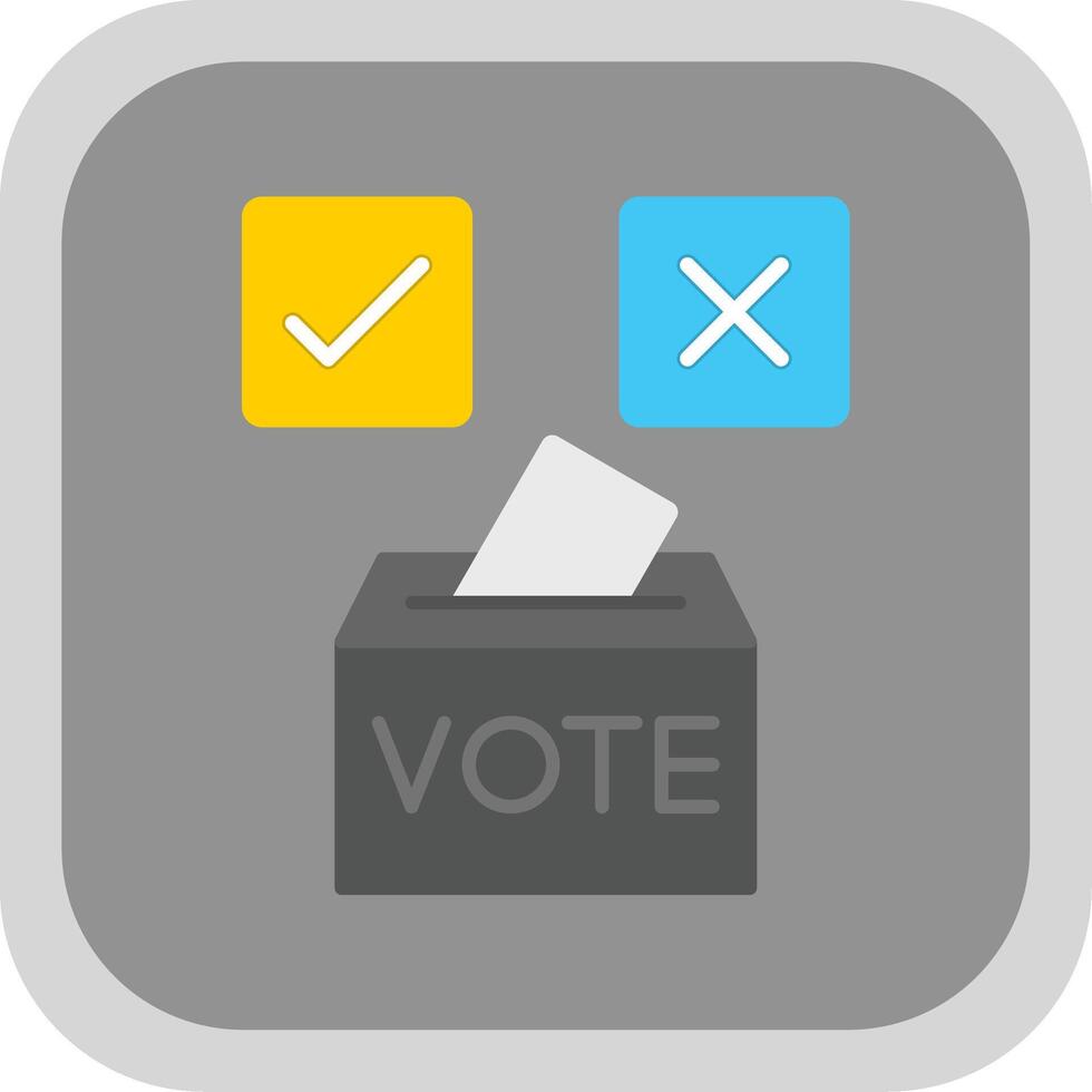 Vote Yes Flat Round Corner Icon vector