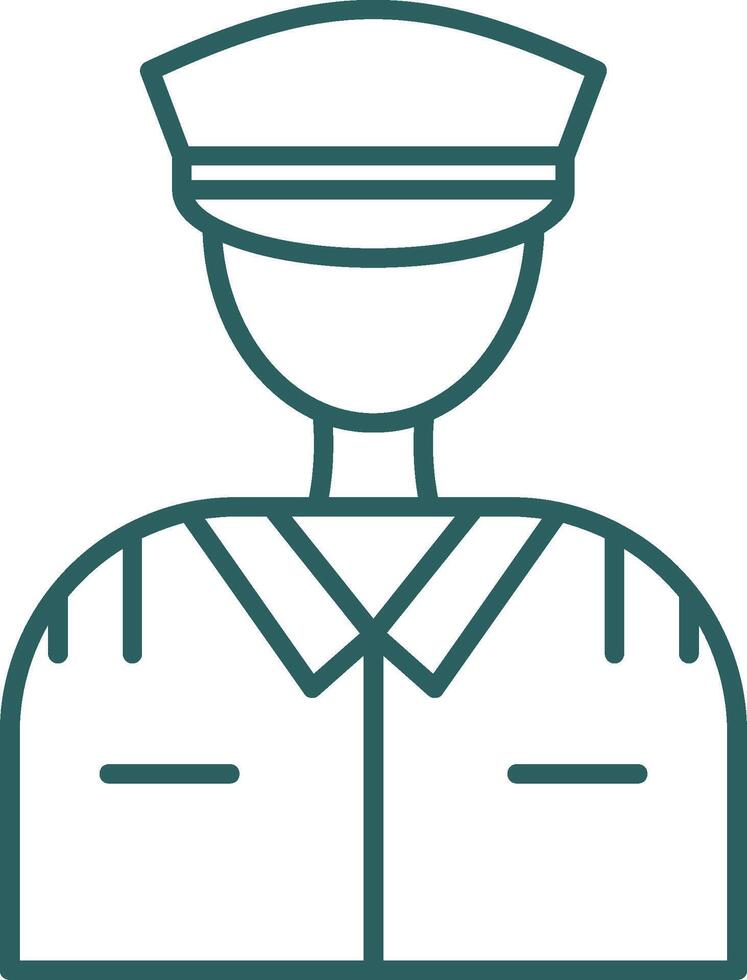 Pilot Line Gradient Round Corner Icon vector