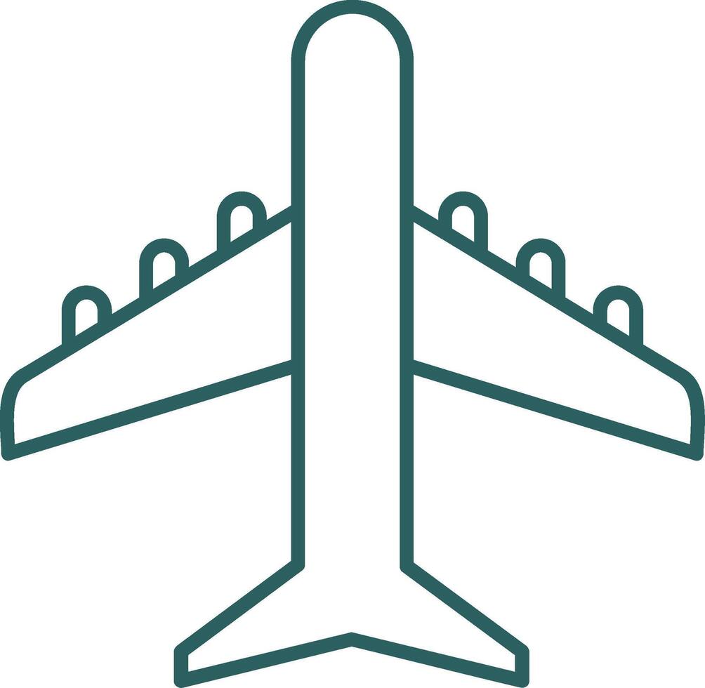 Plane Line Gradient Round Corner Icon vector