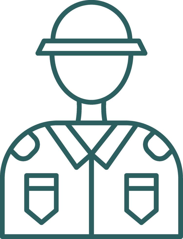 Soldier Line Gradient Round Corner Icon vector
