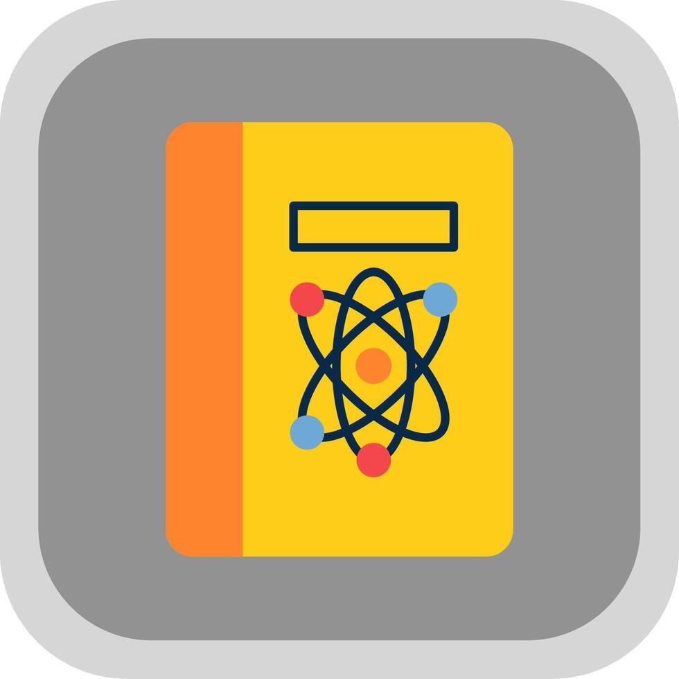 Science Book Flat Round Corner Icon vector