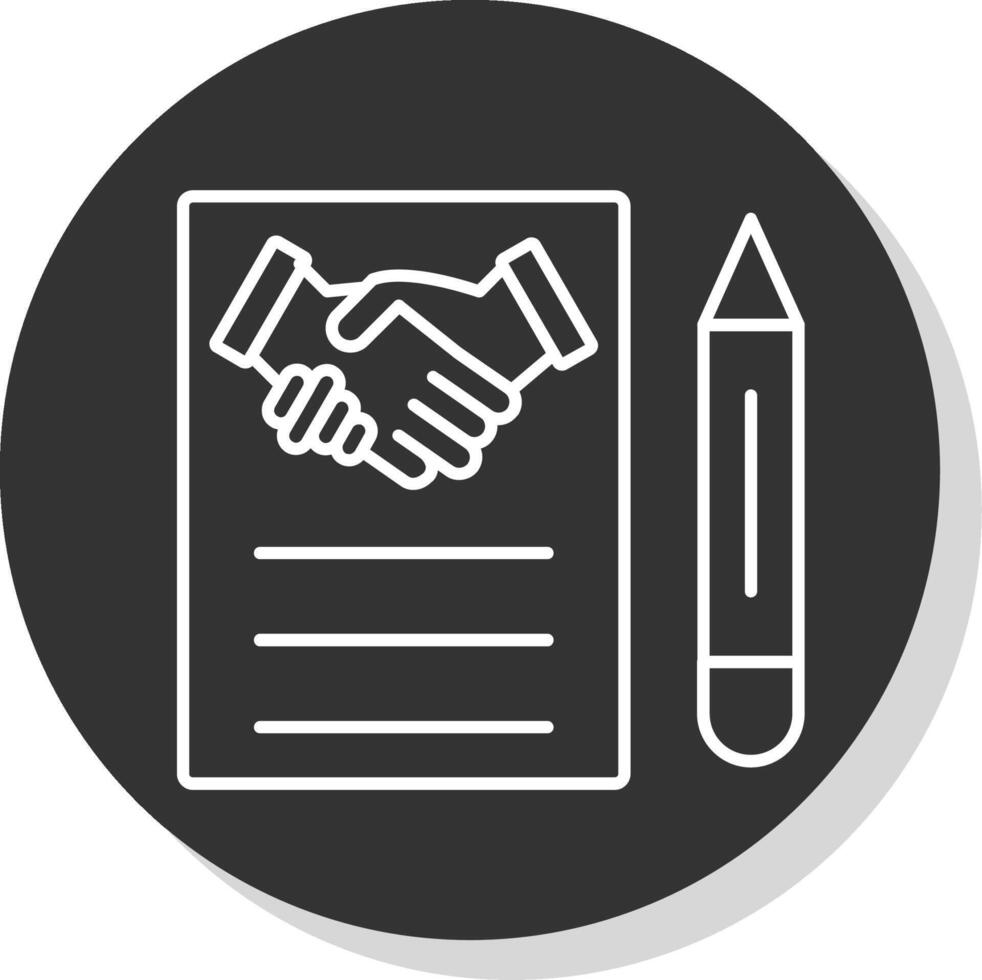 Agreement Line Grey Circle Icon vector