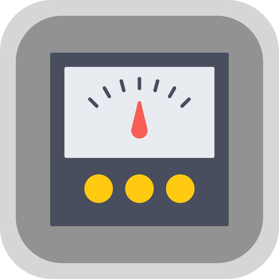 Voltage Indicator Flat Round Corner Icon vector