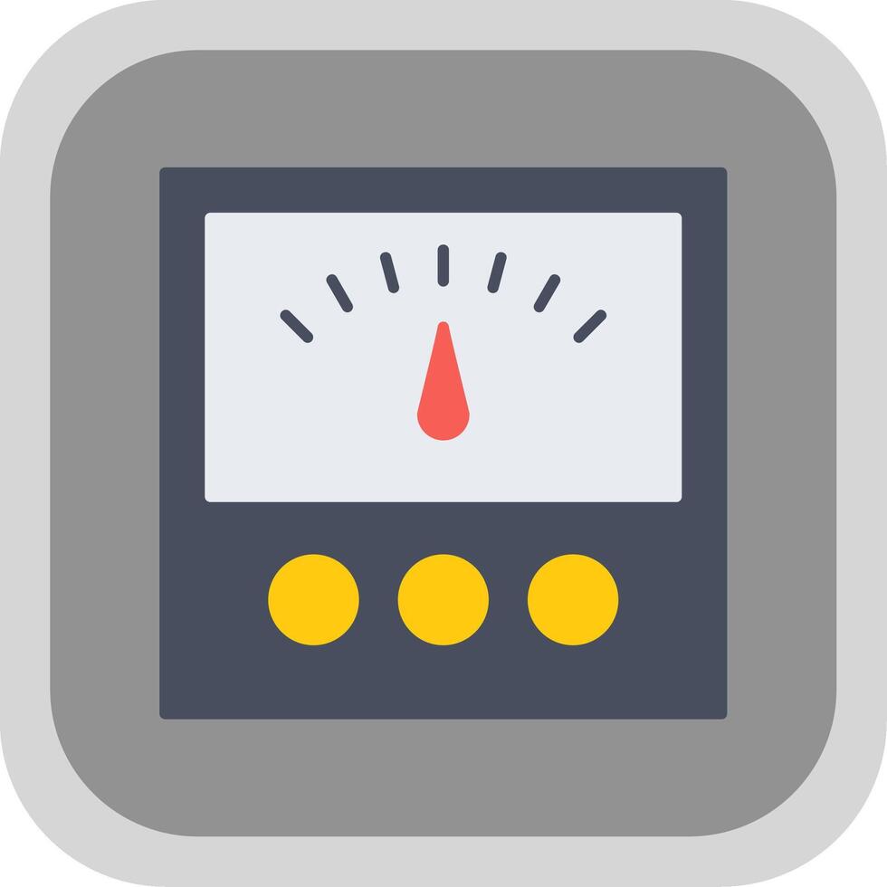 Voltage Indicator Flat Round Corner Icon vector