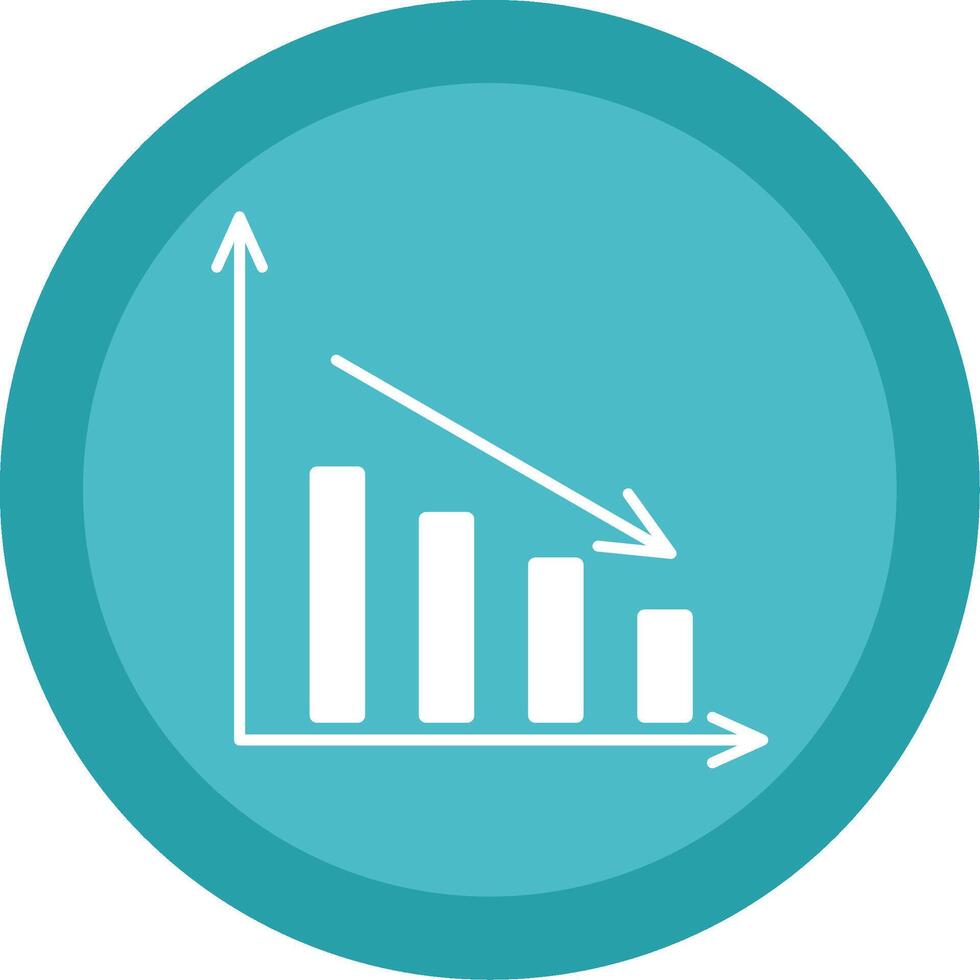 Bar Chart Glyph Multi Circle Icon vector