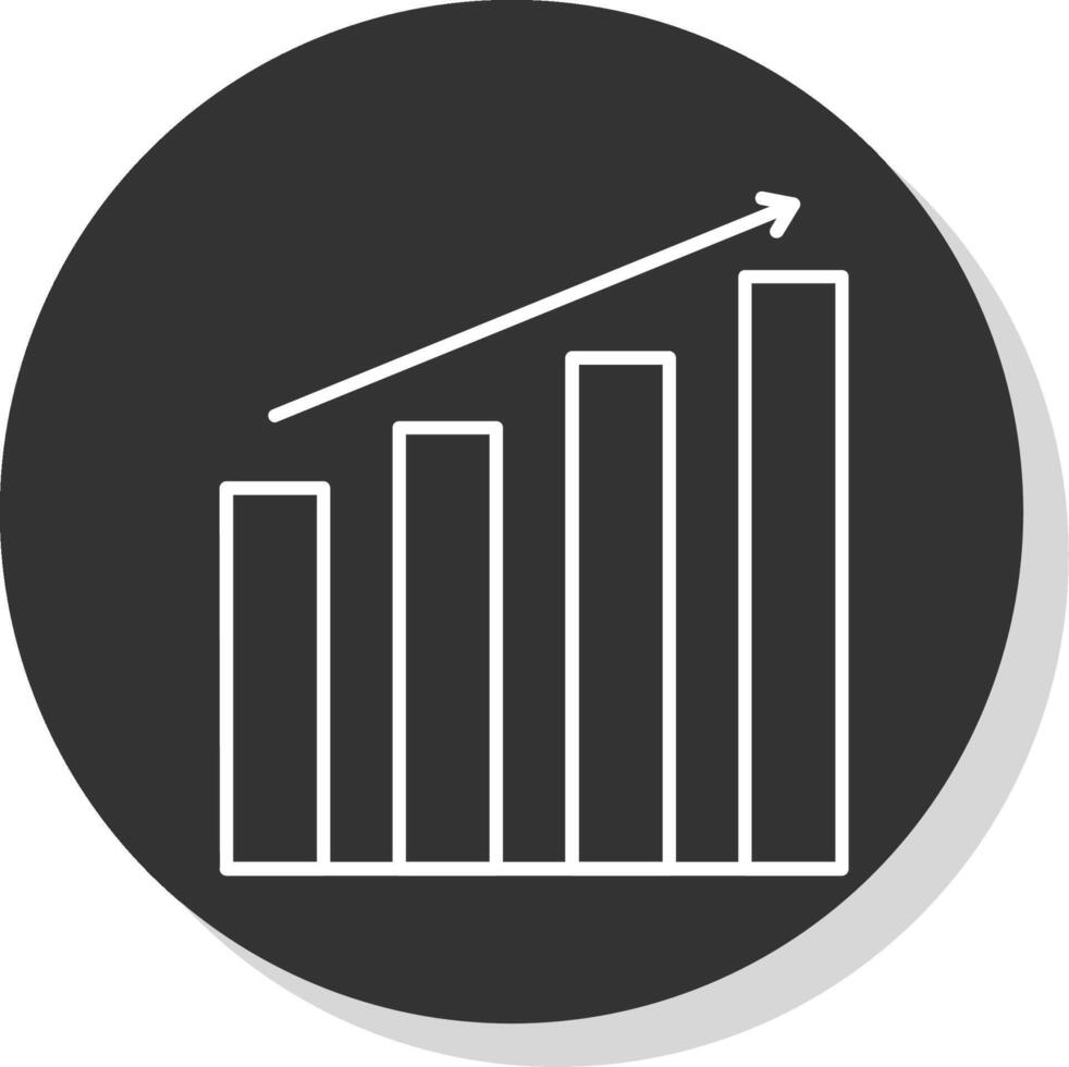 Bar Graph Line Grey Circle Icon vector