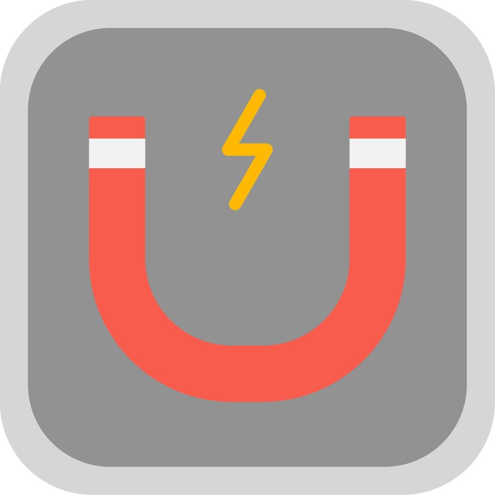 Magnetic Flat Round Corner Icon vector