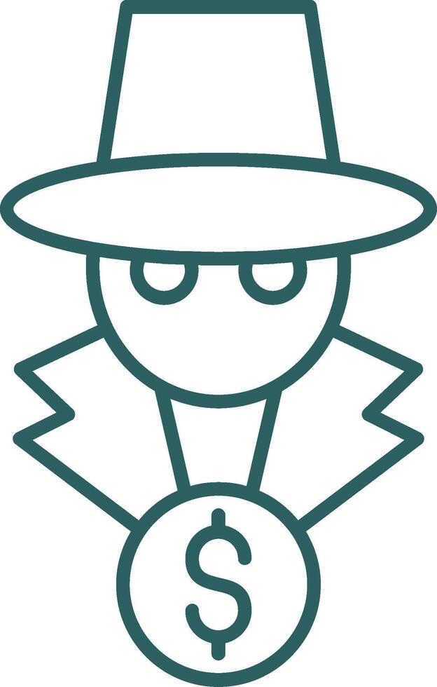 Fraud Line Gradient Round Corner Icon vector