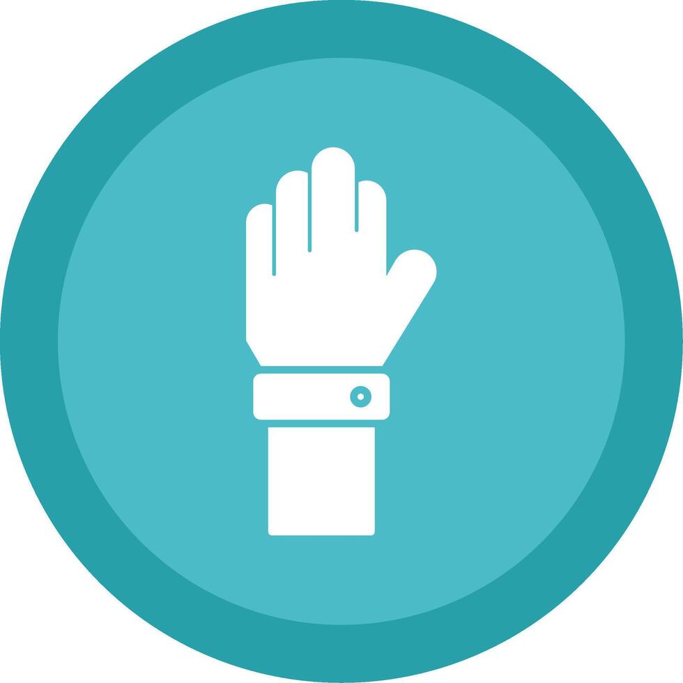 Raise Hand Glyph Multi Circle Icon vector