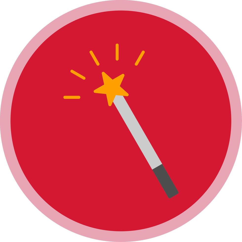 Magic Wand Flat Multi Circle Icon vector
