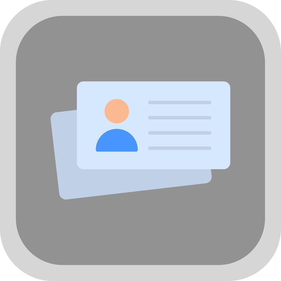 Business Card Flat Round Corner Icon vector