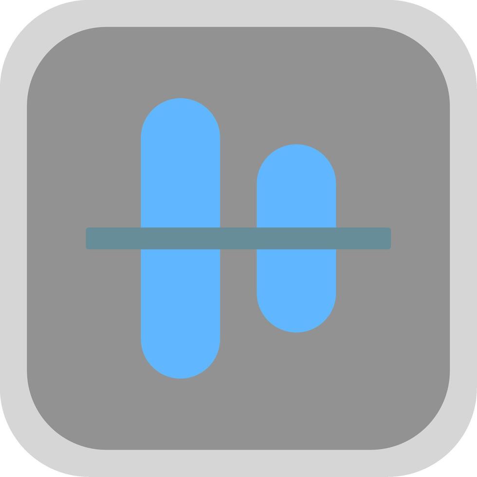 Vertical Align Centre Flat Round Corner Icon vector
