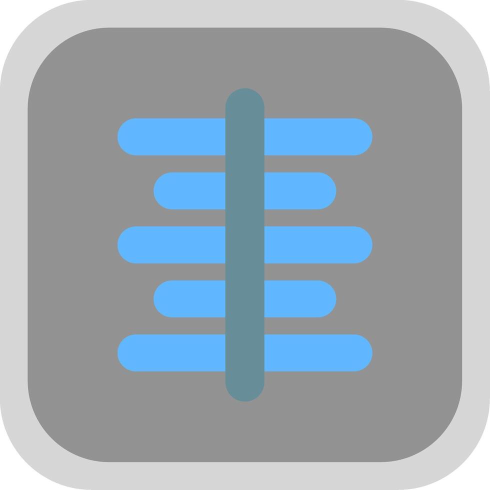 Center Align Flat Round Corner Icon vector