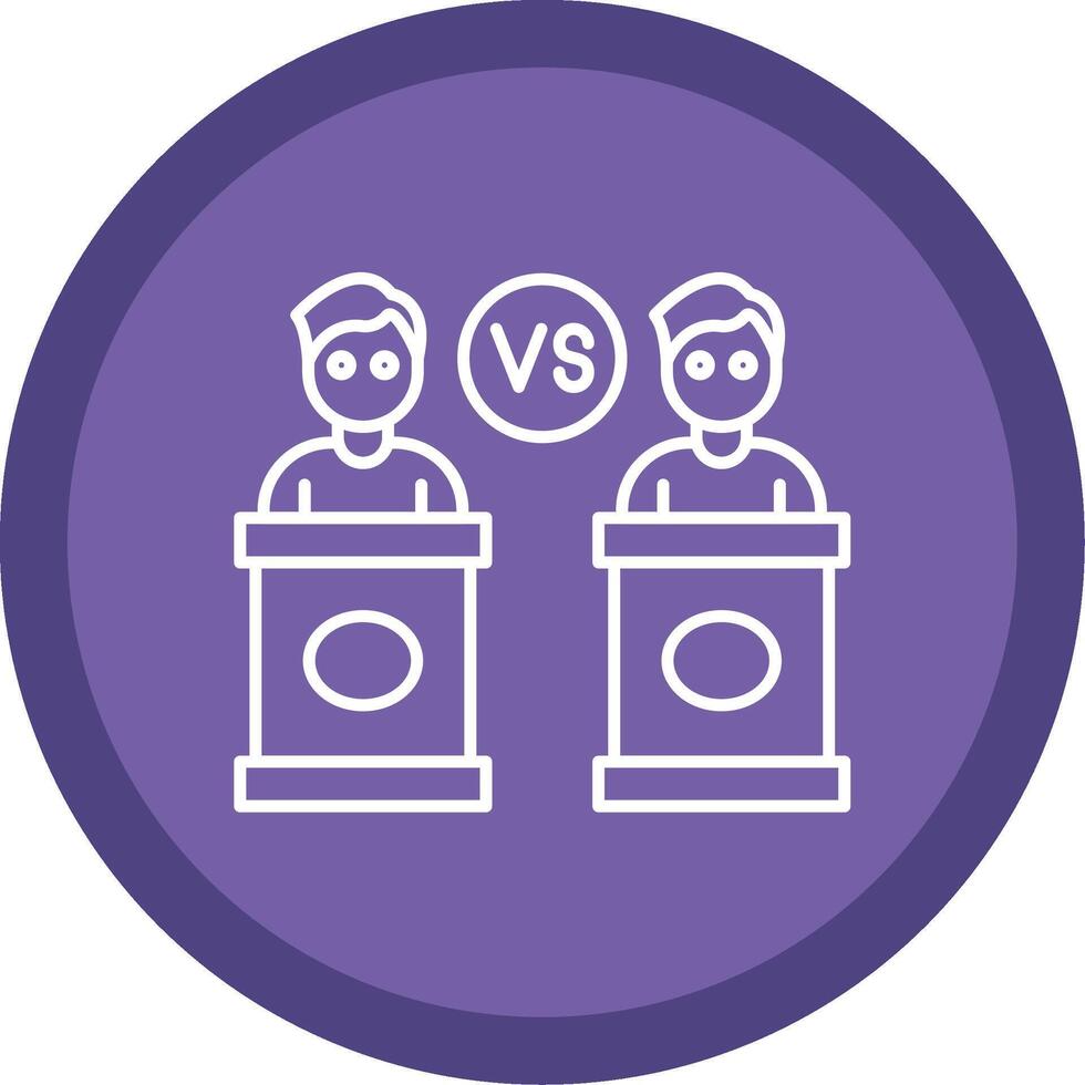 Debate Line Multi Circle Icon vector