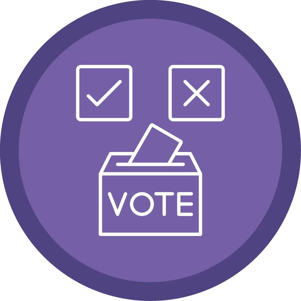 Vote Yes Line Multi Circle Icon vector