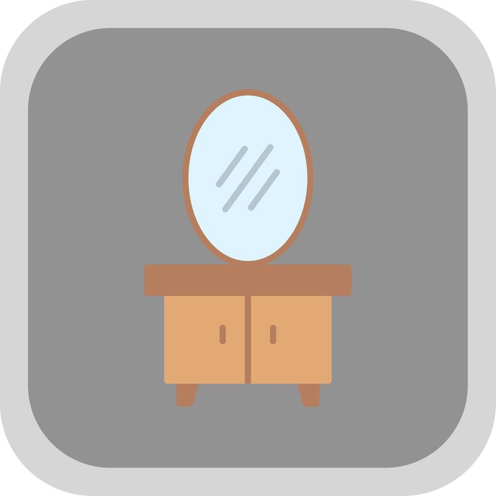 Dressing Table Flat Round Corner Icon vector