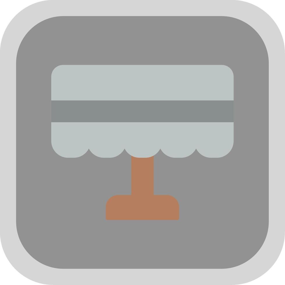 Table Cloth Flat Round Corner Icon vector
