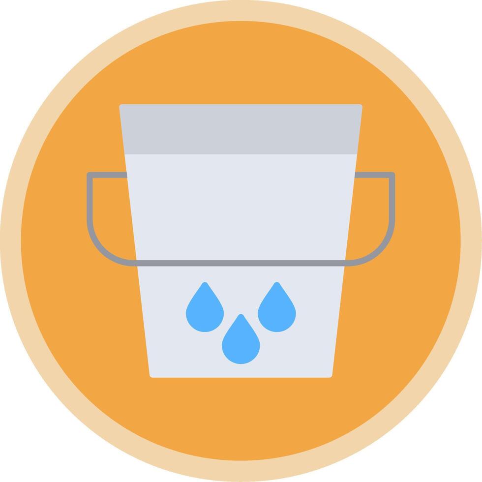 Water Bucket Flat Multi Circle Icon vector