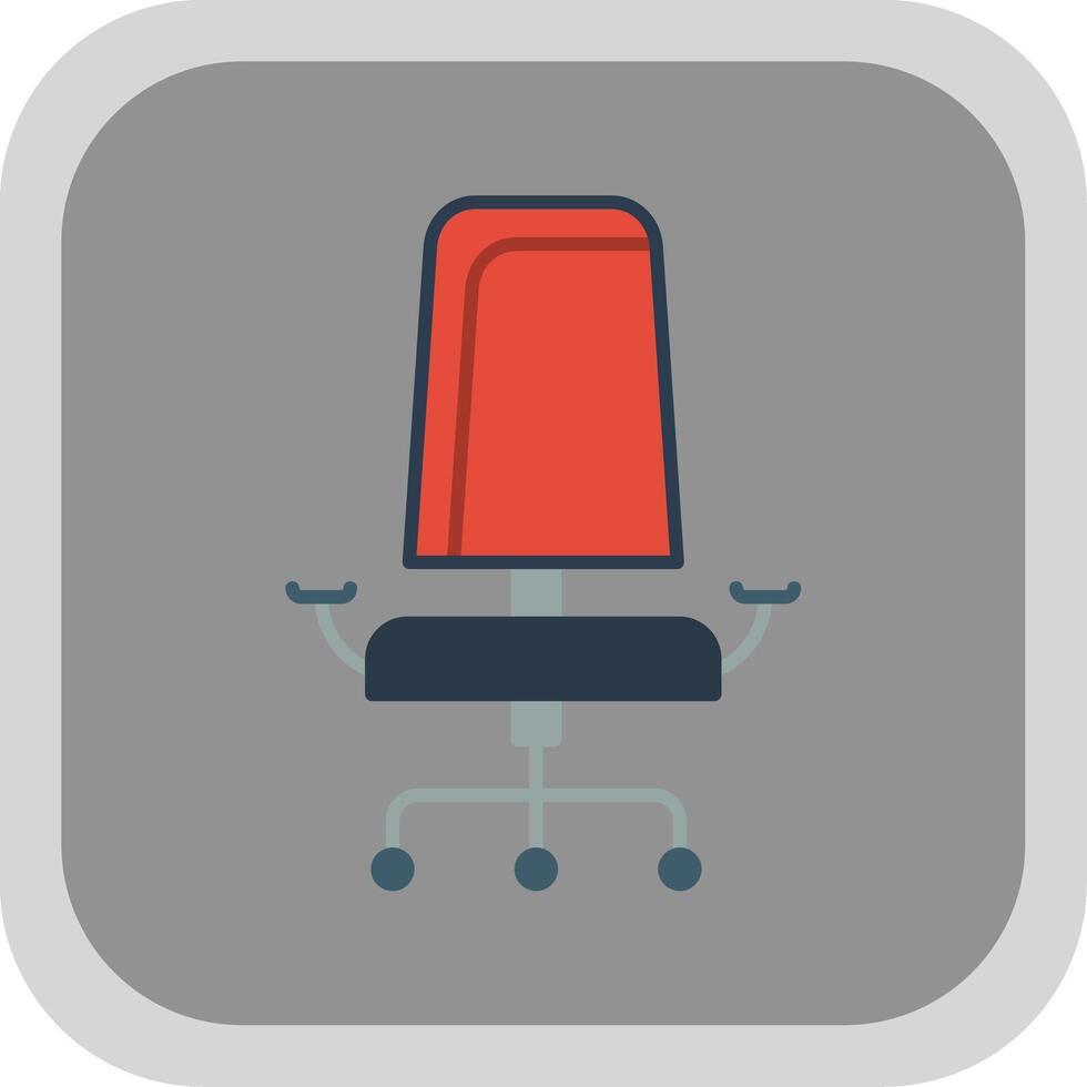 Office chair Flat Round Corner Icon vector