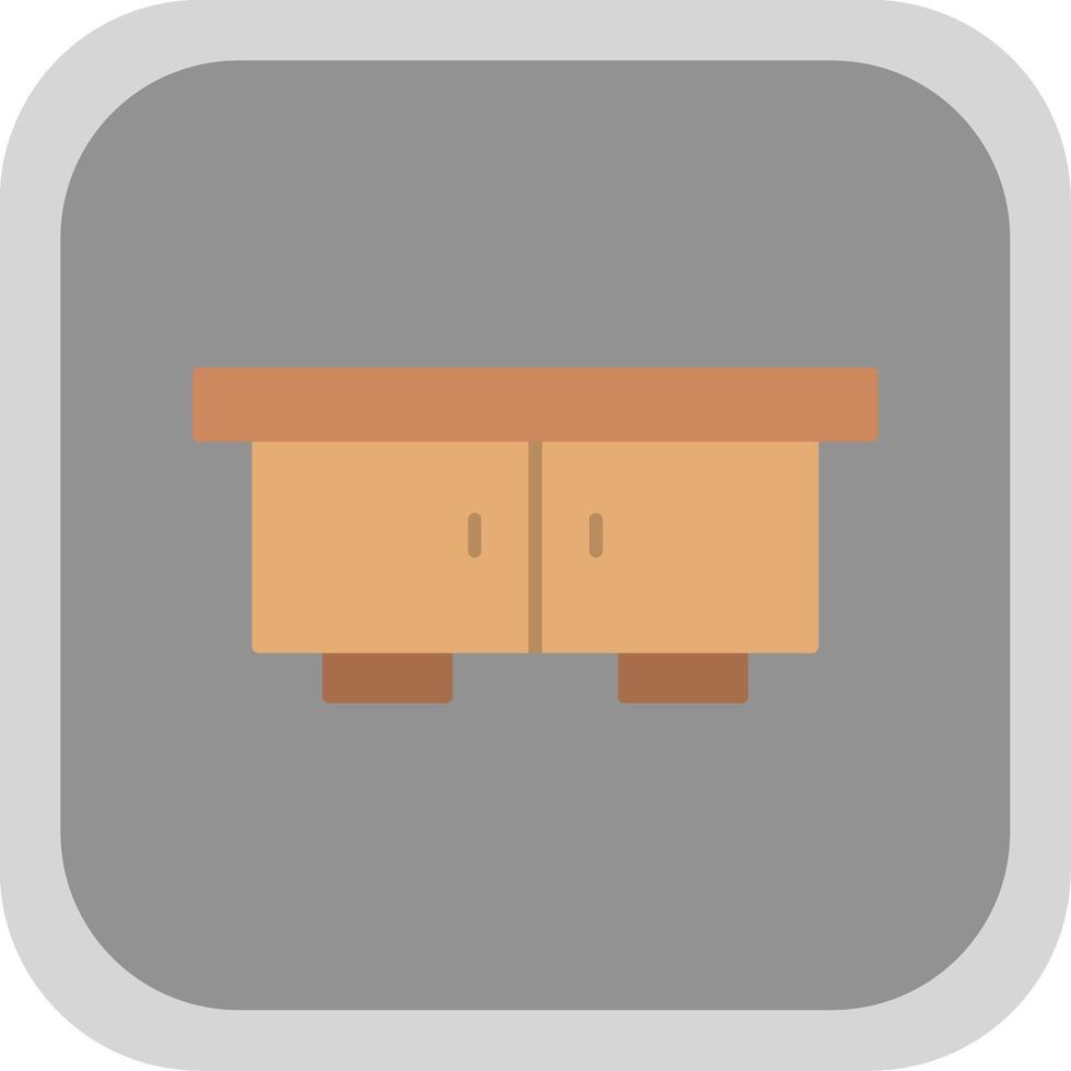 TV Table Flat Round Corner Icon vector