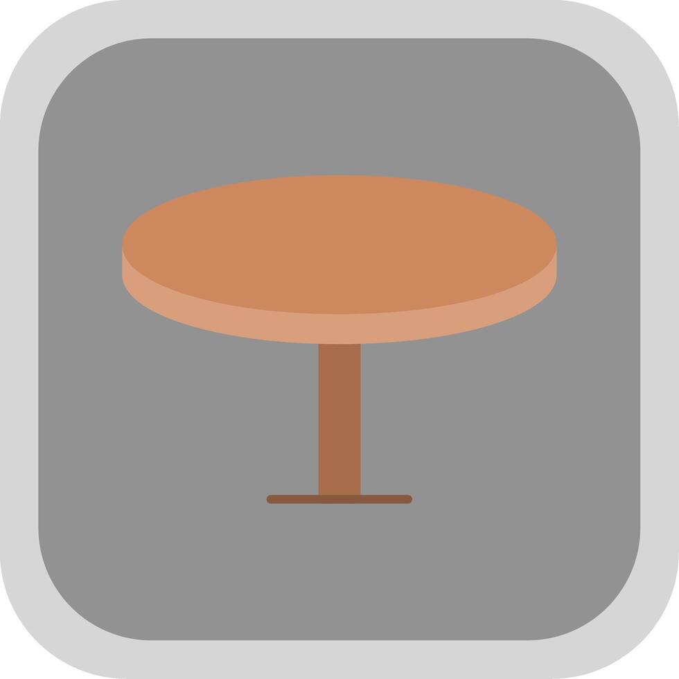 Round Table Flat Round Corner Icon vector