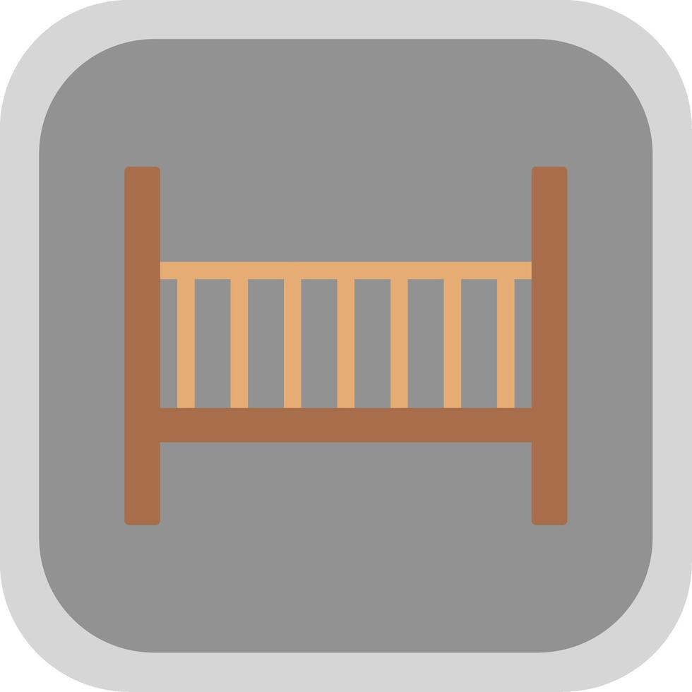 Baby Crib Flat Round Corner Icon vector