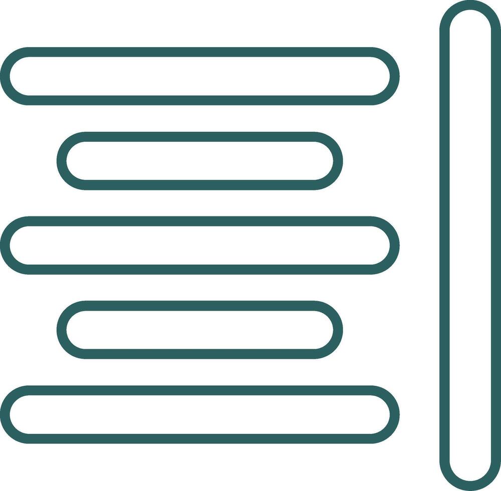 Horizontal Align Line Gradient Round Corner Icon vector