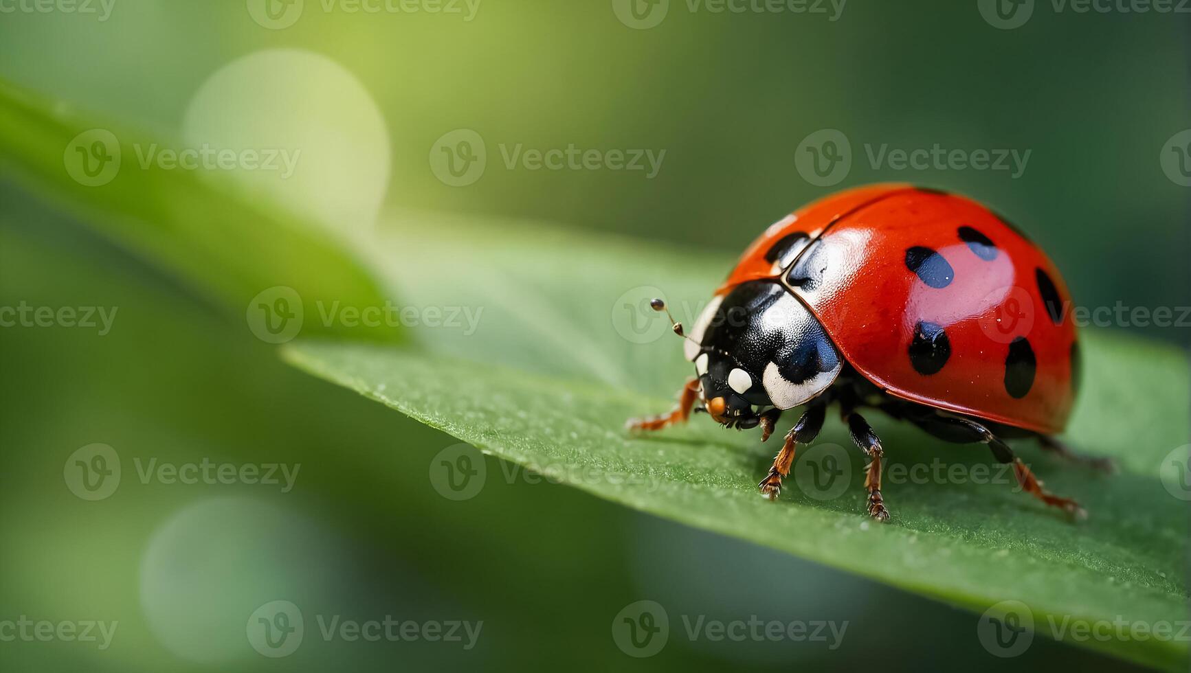 ladybug on a leaf macro photo