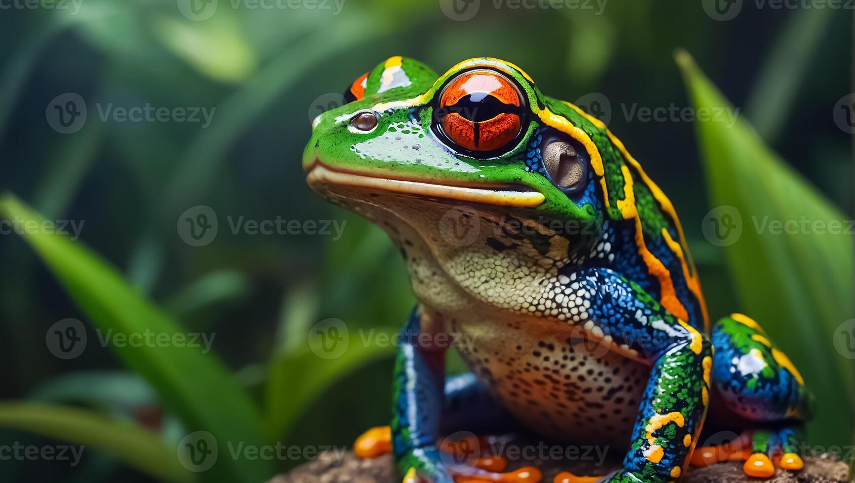 Beautiful tropical frog in nature jungle photo