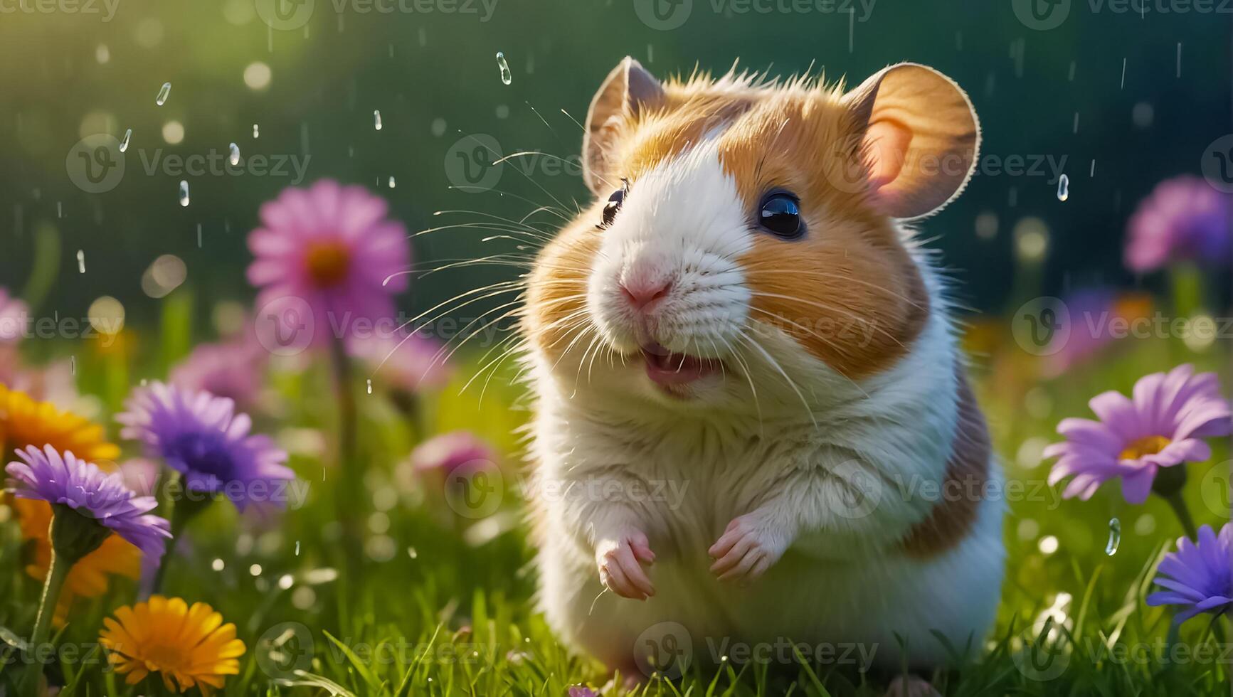 cute hamster in nature photo