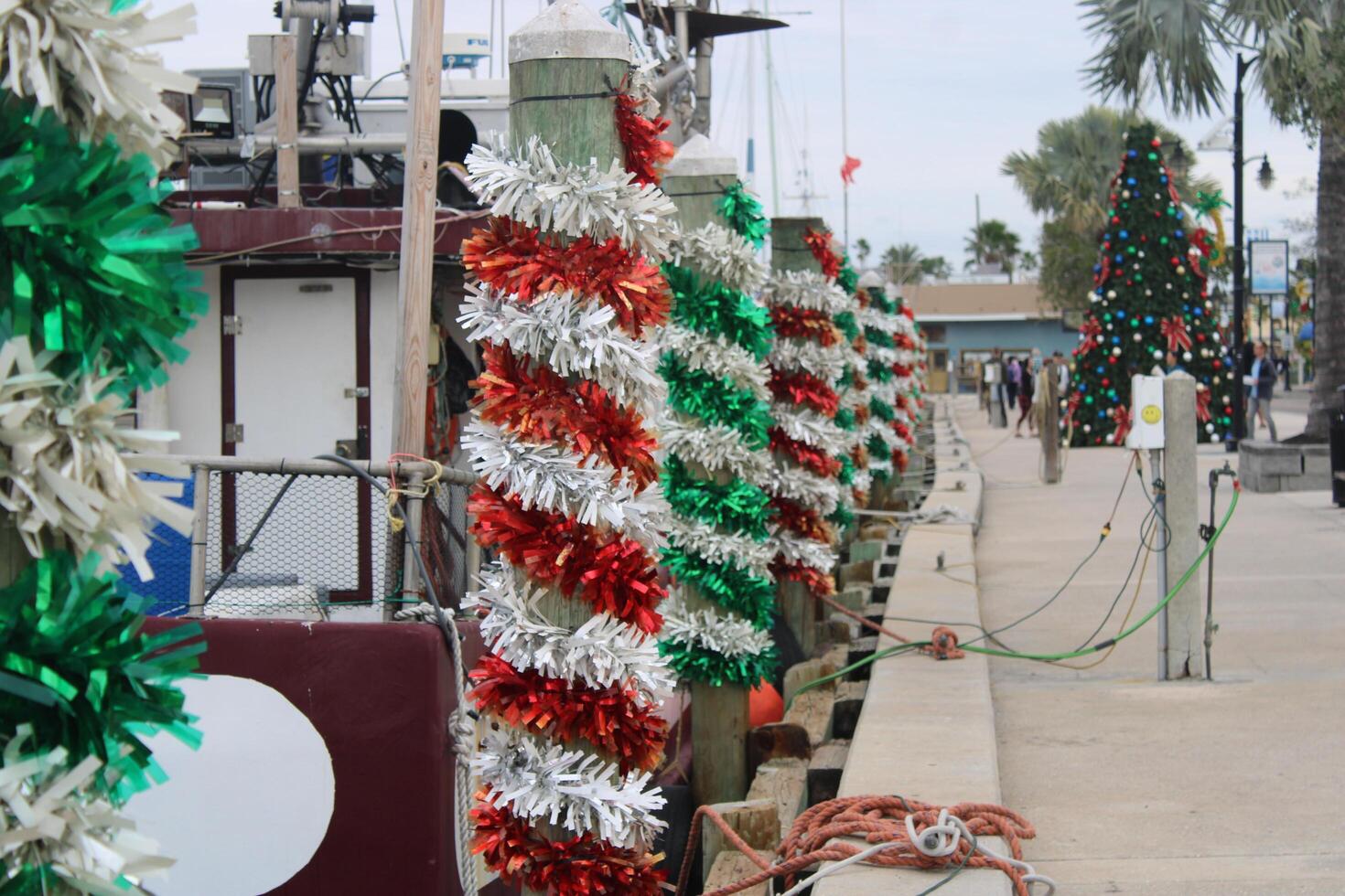 Christmas At The Sponge Docks In Tarpon Springs Florida on December 25 2023. photo