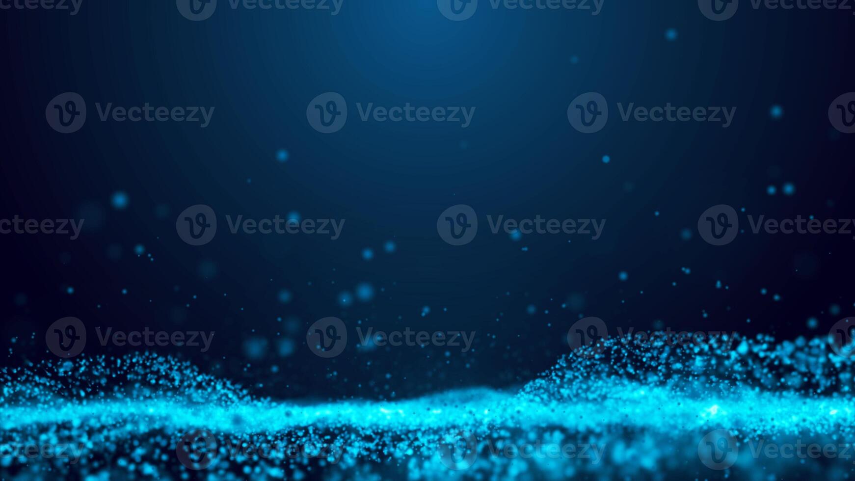 abstract blue technology particles wave digital background photo