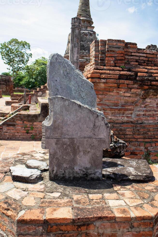 Wat Mahathat ancient at historical park at Ayutthaya Historical Park, Phra Nakhon Si Ayutthaya Province, Thailand photo