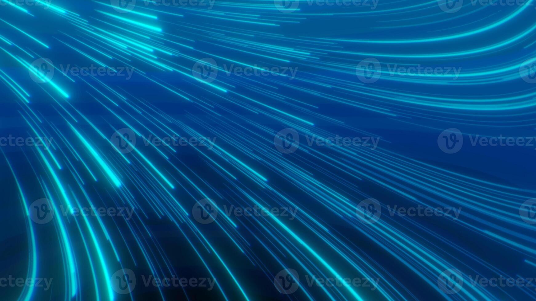 abstract blue digital flowing warp light speed background photo