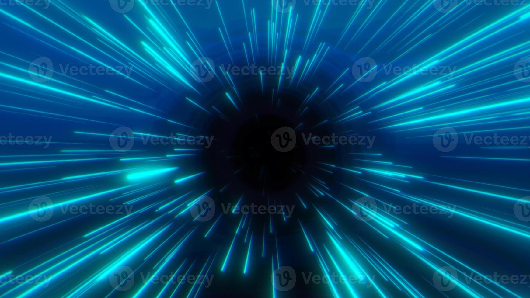 abstract blue digital flowing warp light speed background photo