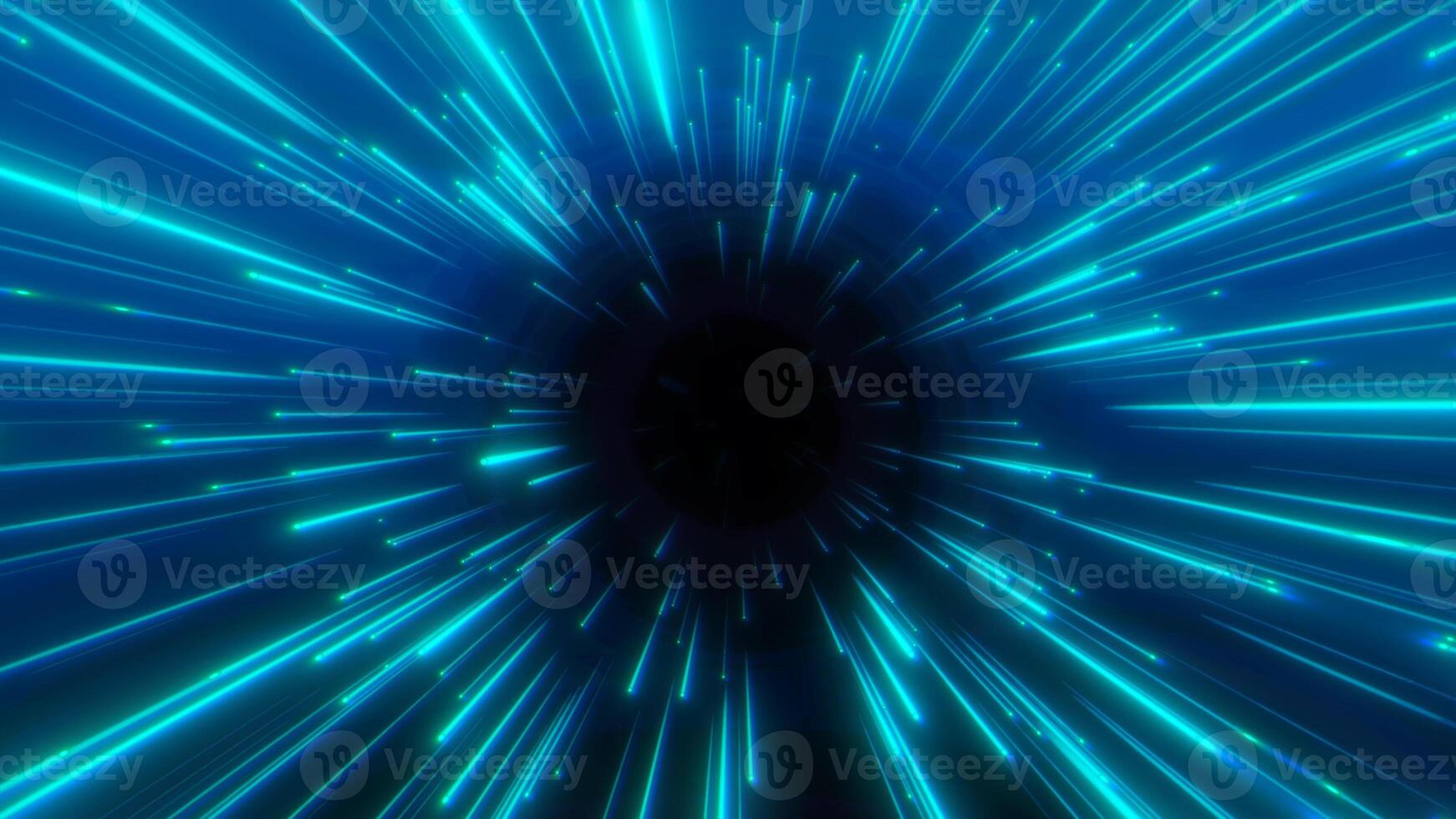 abstract blue digital flowing warp light speed background photo