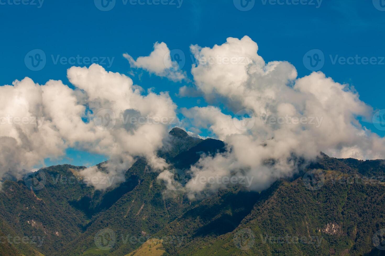 The amazing landscapes of the Central Ranges on the ascent to the High of Letters between the cities of Fresno and Manizales in Colombia photo
