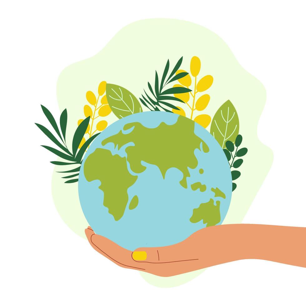 Earth day. Ecology concept. flat illustration vector