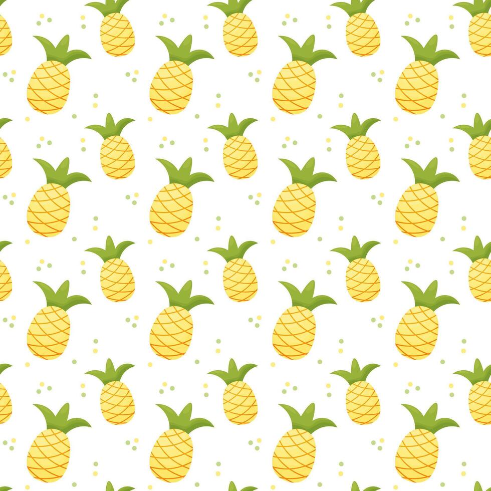 Seamless Pattern with Pineapples. illustration. summer time vector