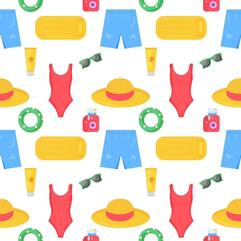 summer seamless pattern. concepts of vacation, tourism. vector