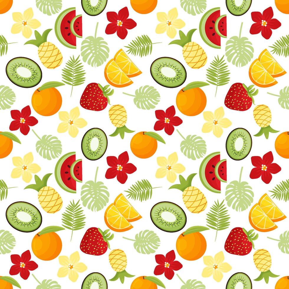 Colorful summer seamless pattern with fruit. illustration vector