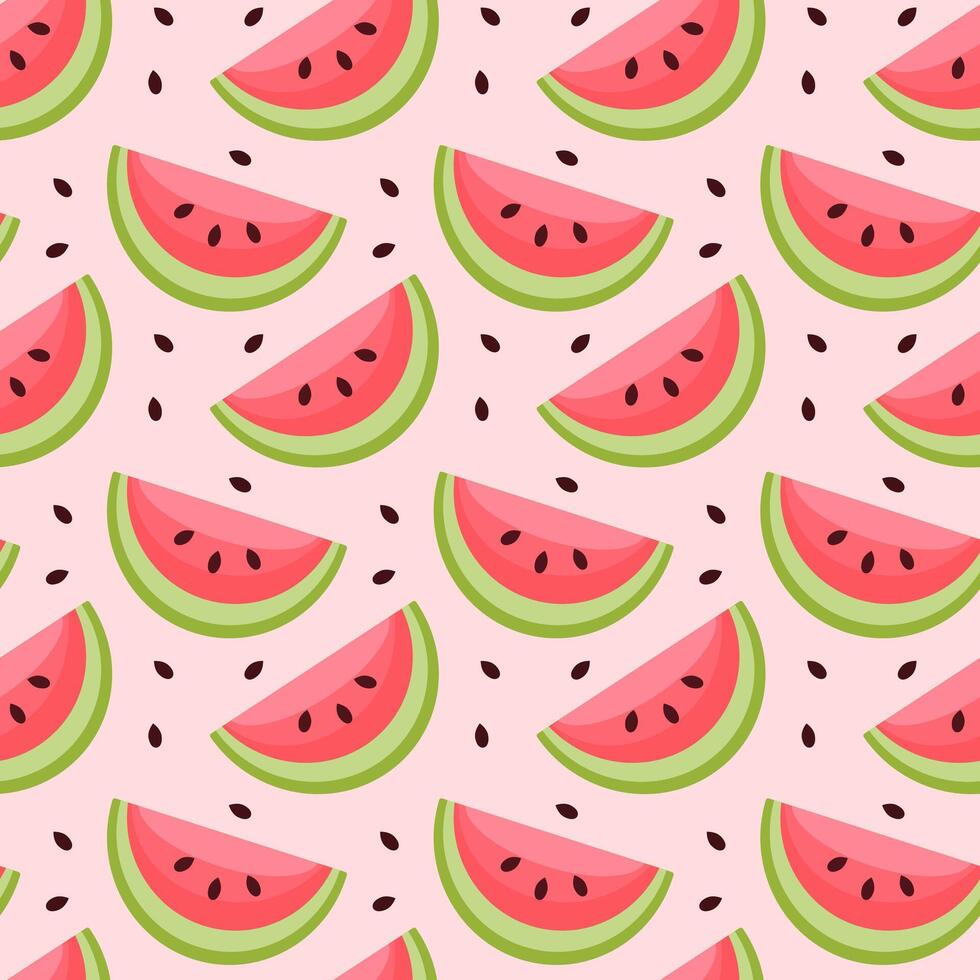 Seamless Pattern with Watermelons. illustration. summer time vector